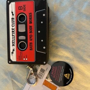 Bath & Body Works Cassette Keychain Speaker - Black and Red